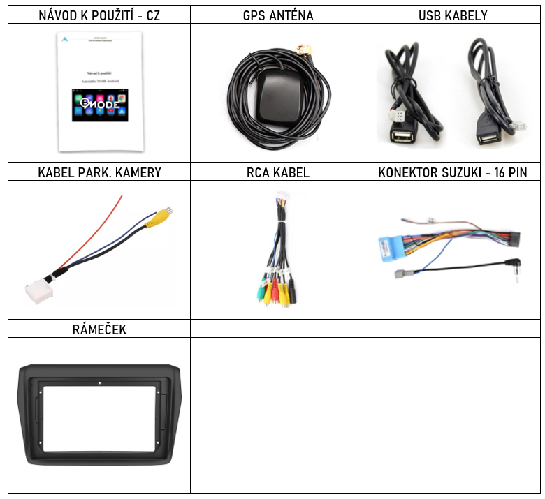 CZ příslušenství pro autorádio Bmode pro Suzuki Swift s carplay a androidauto - evtech.cz